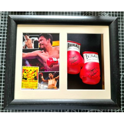 Manny Pacquio Miniature Framed Boxing Gloves