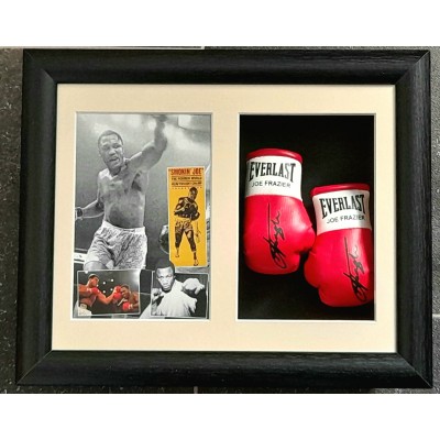 Smokin Joe Frazier Miniature Framed Boxing Gloves