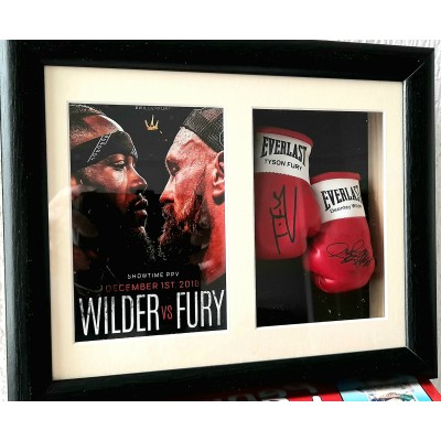 Tyson Fury vs Deontay Wilder Fight 3 Miniature Framed Boxing Gloves