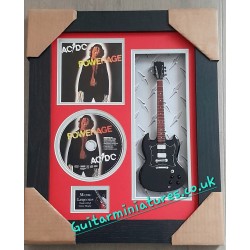 AC/DC Powerage Miniature 10" Guitar & CD/Sleeve Framed Presentation