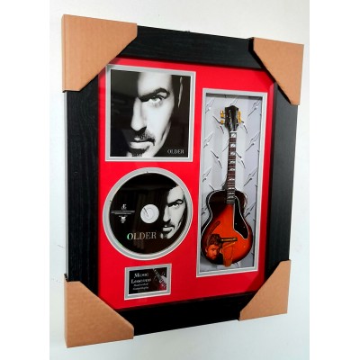 George Michael Miniature 10" Guitar & CD/Sleeve Framed Presentation