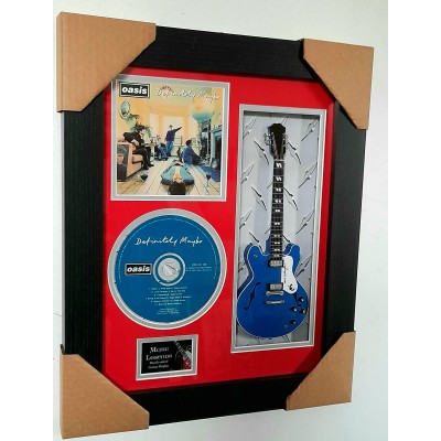 Oasis Definitely Maybe Miniature 10" Guitar & CD/Sleeve Framed Presentation