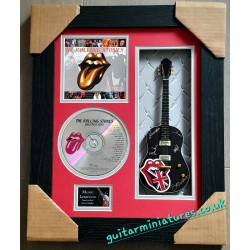 Rolling Stones Miniature 10" Guitar & CD/Sleeve Framed Presentation