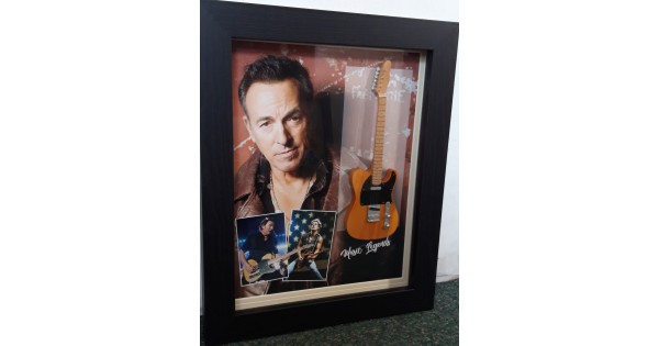 Bruce Springsteen Framed Miniature Tribute Guitar