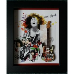 T Rex Marc Bolan Framed Miniature Tribute Guitar 