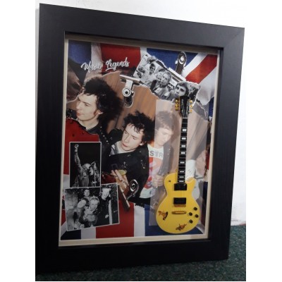 Sex Pistols Framed Miniature Tribute Guitar 