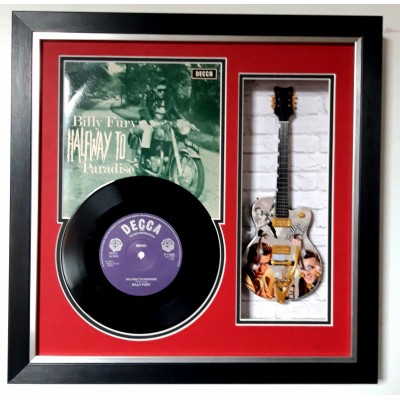Billy Fury GENUINE FRAMED RECORD, SLEEVE & 10" GUITAR
