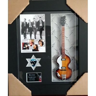 The Beatles Framed Bass Guitar & Plectrum Presentation