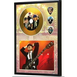AC/DC Angus Young Gold Look CD & Plectrum Display