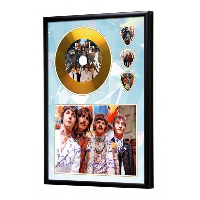 The Beatles Gold Look CD & Plectrum Display