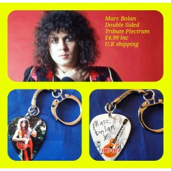 Marc Bolan Double Sided Tribute Plectrum Keyring