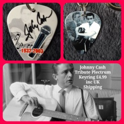 Johnny Cash Double Sided Tribute Plectrum Keyring