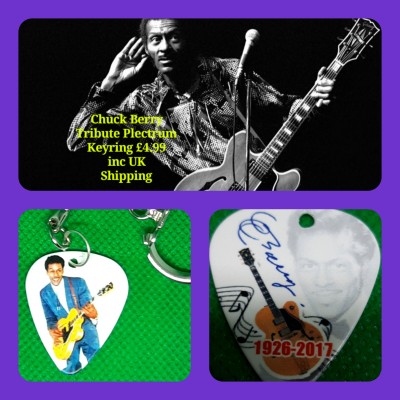 Chuck Berry  Double Sided Tribute Plectrum Keyring