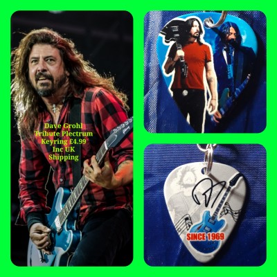 Dave Grohl Double Sided Tribute Plectrum Keyring