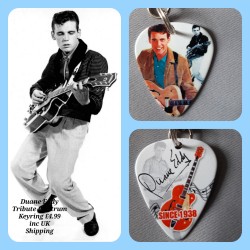 Duane Eddy Double Sided Tribute Plectrum Keyring