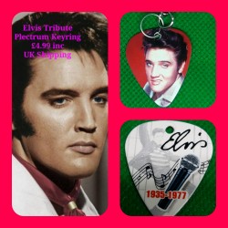 Elvis Double Sided Tribute Plectrum Keyring