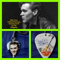 Billy Fury Double Sided Tribute Plectrum Keyring