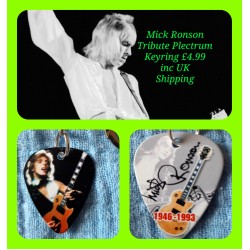 Mick Ronson Double Sided Tribute Plectrum Keyring