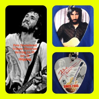 The Who Pete Townshend Double Sided Tribute Plectrum Keyring