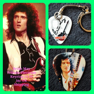 Queen Brian May Double Sided Tribute Plectrum Keyring