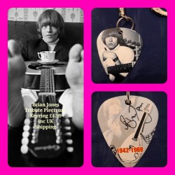 Rolling Stones Brian Jones Double Sided Tribute Plectrum Keyring