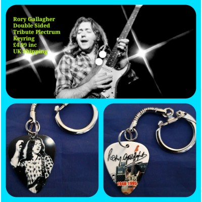 Rory Gallagher Double Sided Tribute Plectrum Keyring