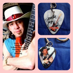 Stevie Ray Vaughan Double Sided Tribute Plectrum Keyring