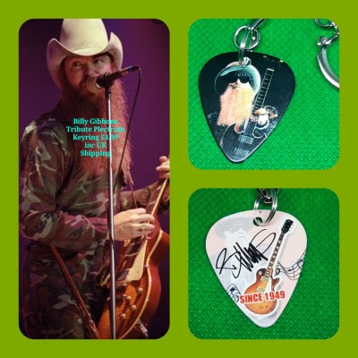 ZZ Top Double Sided Tribute Plectrum Keyring