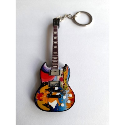 Eric Clapton 10cm Wooden Tribute Guitar Key Chain
