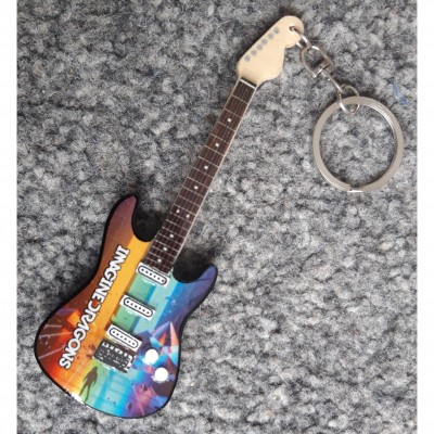 Imagine Dragons 10cm Wooden Tribute Guitar Key Chain