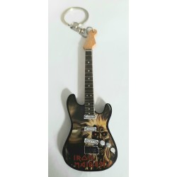 Iron Maiden 10cm Wooden Tribute Guitar Key Chain 2