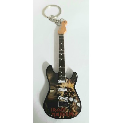 Iron Maiden 10cm Wooden Tribute Guitar Key Chain