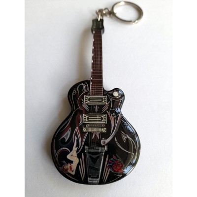 Brian Setzer 10cm Wooden Tribute Guitar Key Chain #3