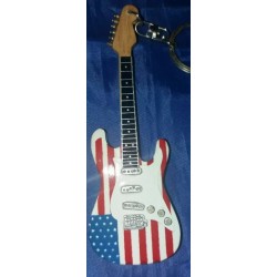 Bruce Springsteen US Flag 10cm Wooden Tribute Guitar Key Chain