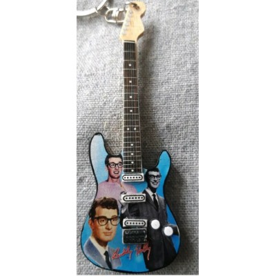Buddy Holly 10cm Wooden Tribute Guitar Key Chain
