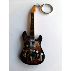 Motley Crue 10cm Wooden Tribute Guitar Key Chain