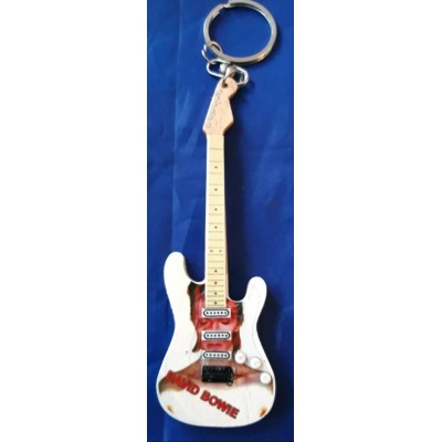 David Bowie Ziggy 10cm Wooden Tribute Guitar Key Chain