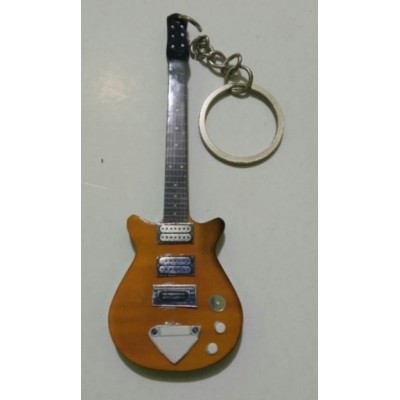 Malcolm Young AC/DC 10cm Wooden Tribute Guitar Key Chain
