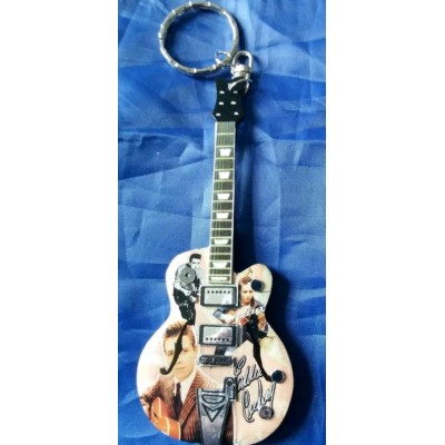 Eddie Cochran 10cm Wooden Tribute Guitar Key Chain