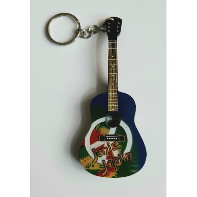Janis Joplin 10cm Wooden Tribute Guitar Key Chain