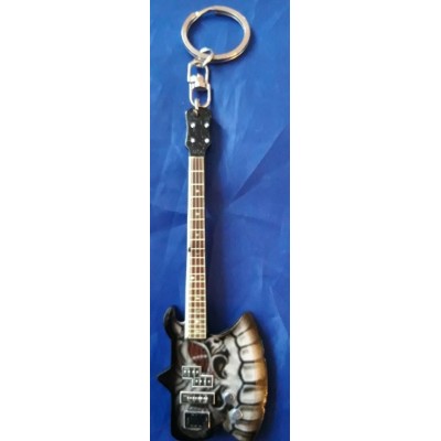 Kiss Axe 10cm Wooden Tribute Guitar Key Chain