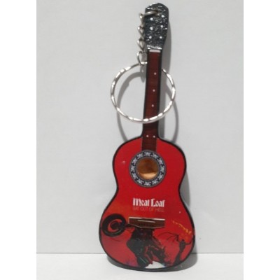 Meatloaf 10cm Wooden Tribute Guitar Key Chain