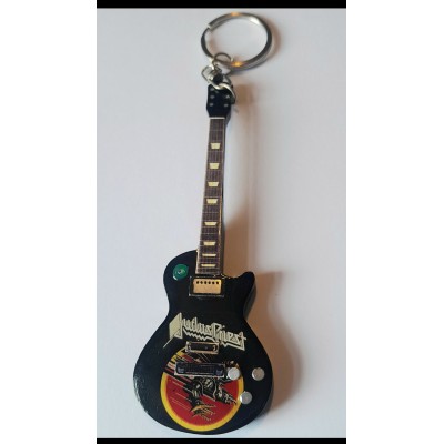 Judas Priest 10cm Wooden Tribute Guitar Key Chain