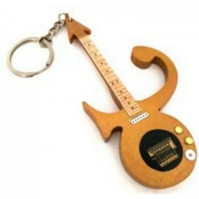 Prince 10cm Wooden Tribute Guitar Key Chain