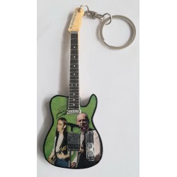 Status Quo Rossi 10cm Wooden Tribute Guitar Key Chain