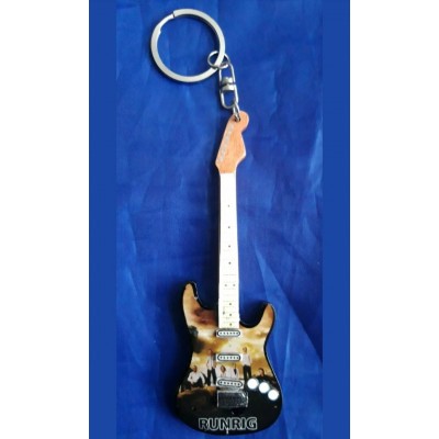 Runrig 10cm Wooden Tribute Guitar Key Chain