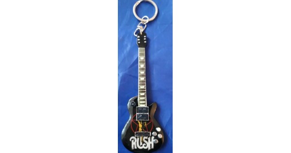 Rush 10cm Wooden Tribute Guitar Key Chain