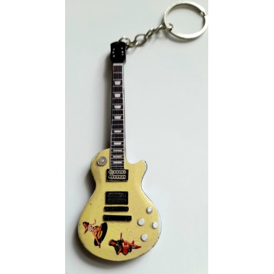Sex Pistols Steve Jones 10cm Wooden Tribute Guitar Key Chain