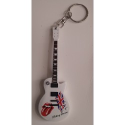 Rolling Stones 10cm Wooden Tribute Guitar Key Chain