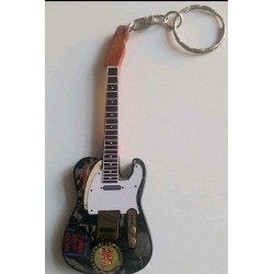 The Clash Joe Strummer 10cm Wooden Tribute Guitar Key Chain